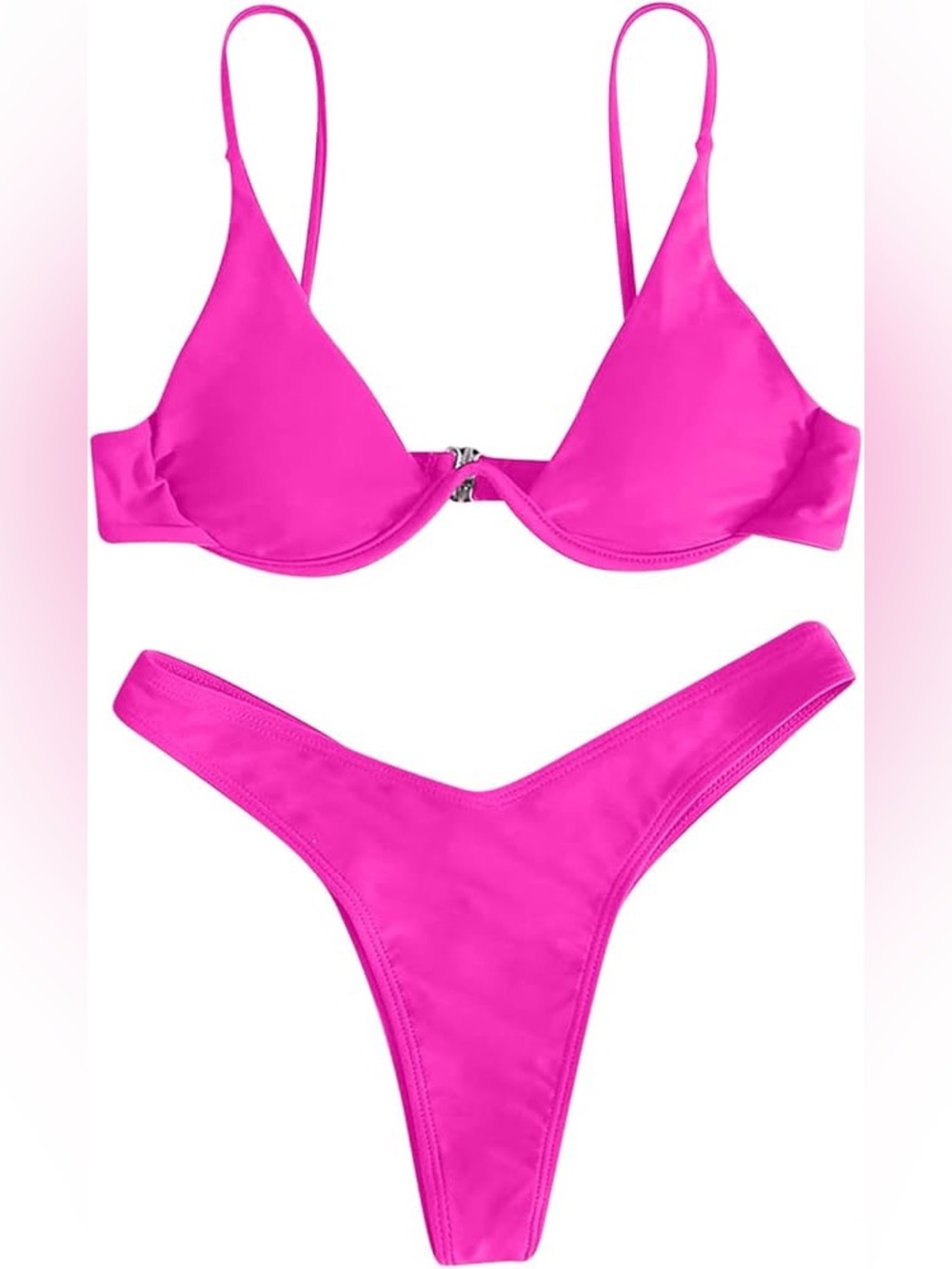 SHEIN Hot Pink Underwire Bikini Set
